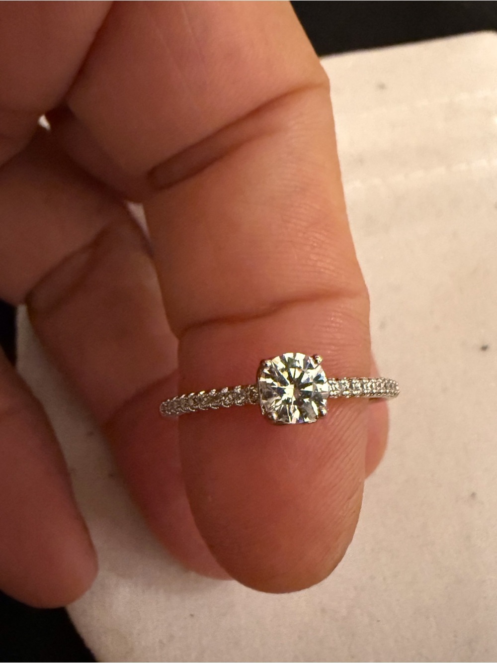 Classic Solitaire Round-Cut Diamond Engagement Ring in Silver